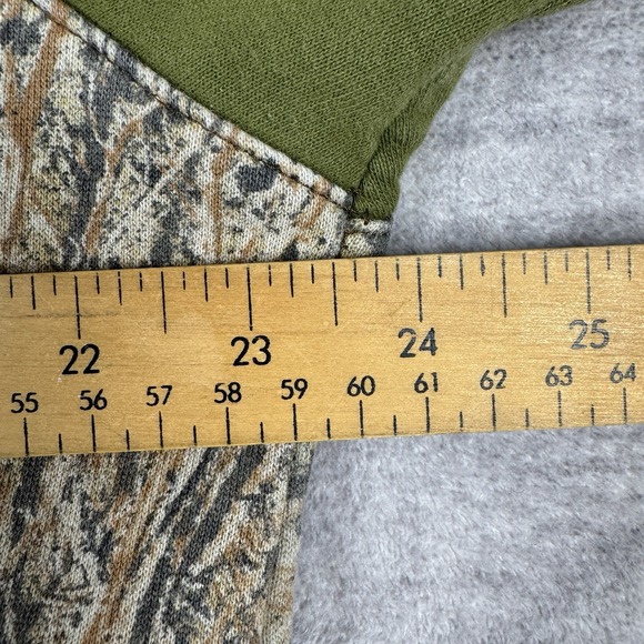 Cabelas Sweatshirt Mens Large Green Hoodie Mossy Oak Brush Camouflage Hunting - Picture 13 of 13